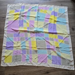 Casca Colorful Geometric Pattern Silk Scarf